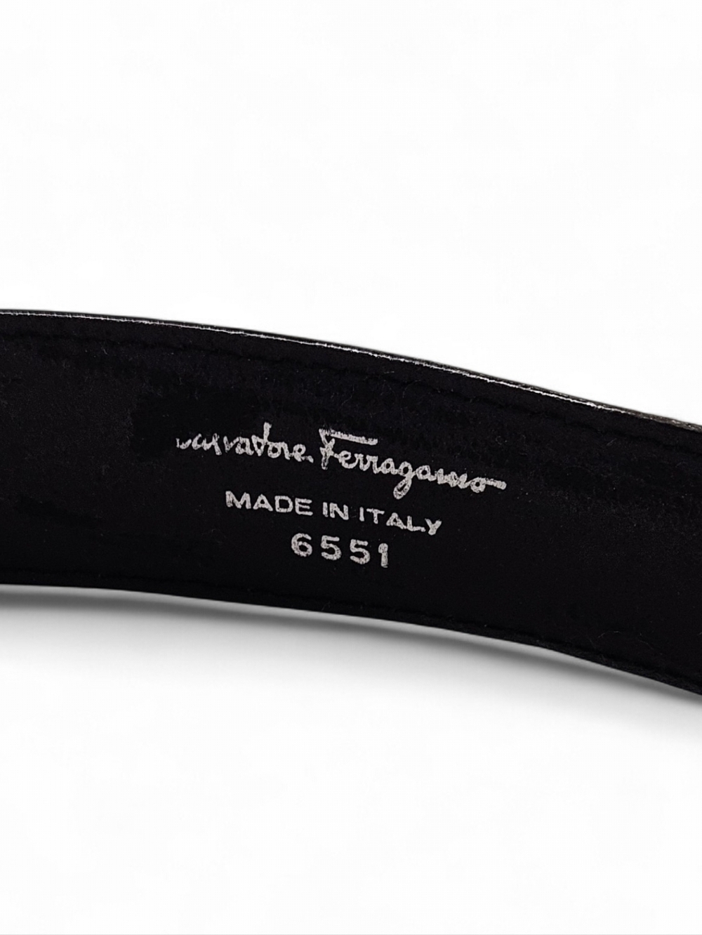 Salvatore Ferragamo Vera Leather Belt In Black Leather With Silver Buckle Sz 75 - Picture 5 of 9